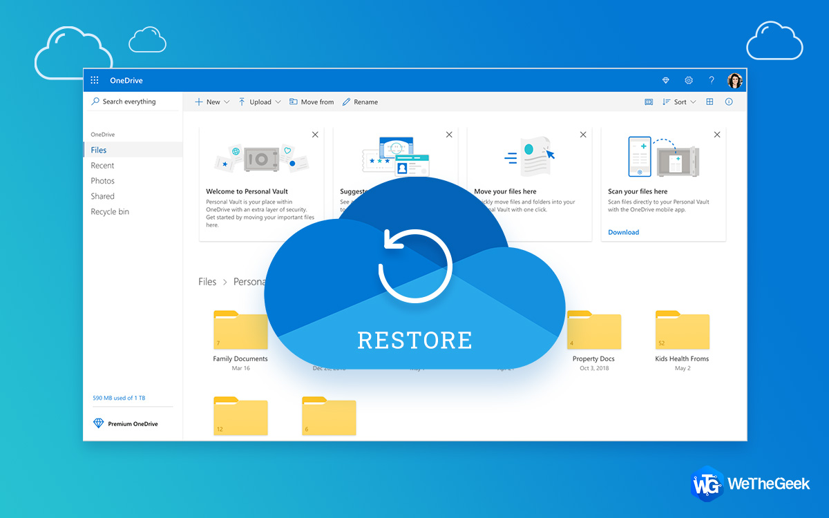 Корзина onedrive как открыть