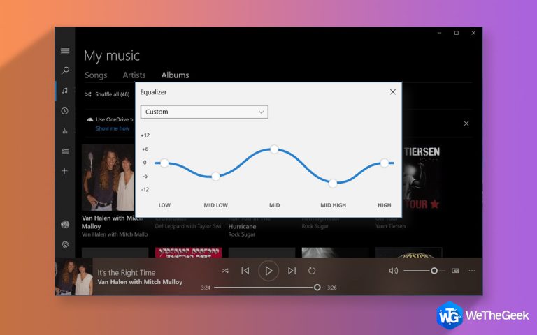 Как включить эквалайзер в Groove Music в Windows 10