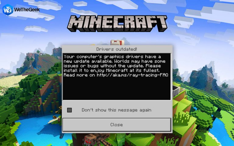 Как исправить сообщение Minecraft «Устарели драйверы»