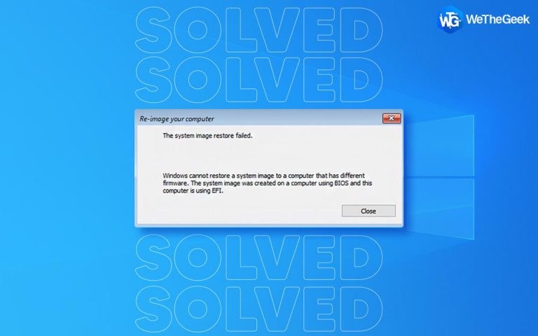 Windows не может восстановить образ системы на компьютер с другой прошивкой