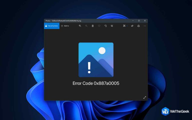 Как исправить код ошибки фотографий 0x887a0005 в Windows 11