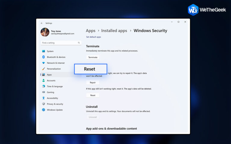 Как сбросить настройки безопасности Windows в Windows 11?