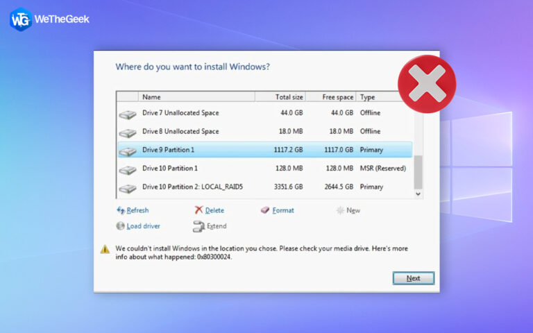 Как исправить ошибку 0x80300024 при установке Windows