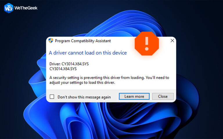 Как исправить «Драйвер не может загрузиться на это устройство» в Windows 11?