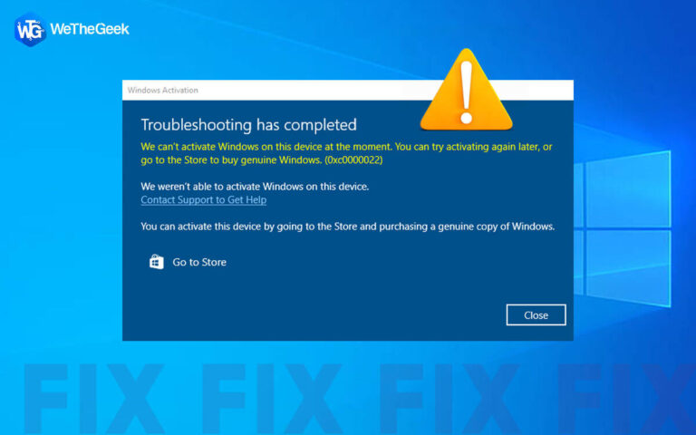 Как исправить ошибку активации Windows 0xC0000022?